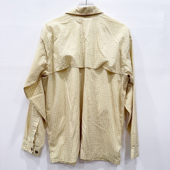Patagonia Yellow Grid Print Long Sleeve Button Down Shirt Large *flawed* - Picture 7 of 9